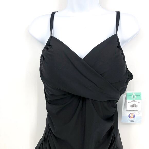 SUNSETS Women's Simone Tankini Swim Top XL 36D Black NWT - Picture 7 of 10